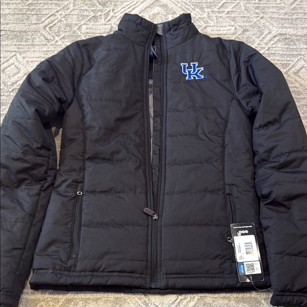 Black Puffer Jacket with Logo UK for Kentucky